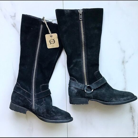 NWT Born Equestrian Poly Black Leather Riding Boot - Picture 1 of 6